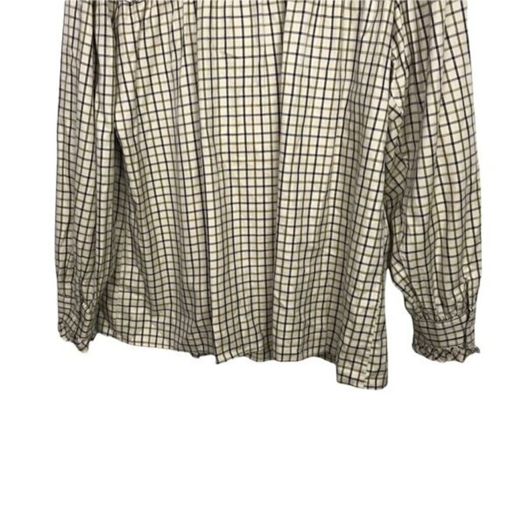 Barbour by Alexa Chung Bella Plaid Tie Neck Blouse Approx Size US 14 Runs Big - Picture 7 of 10